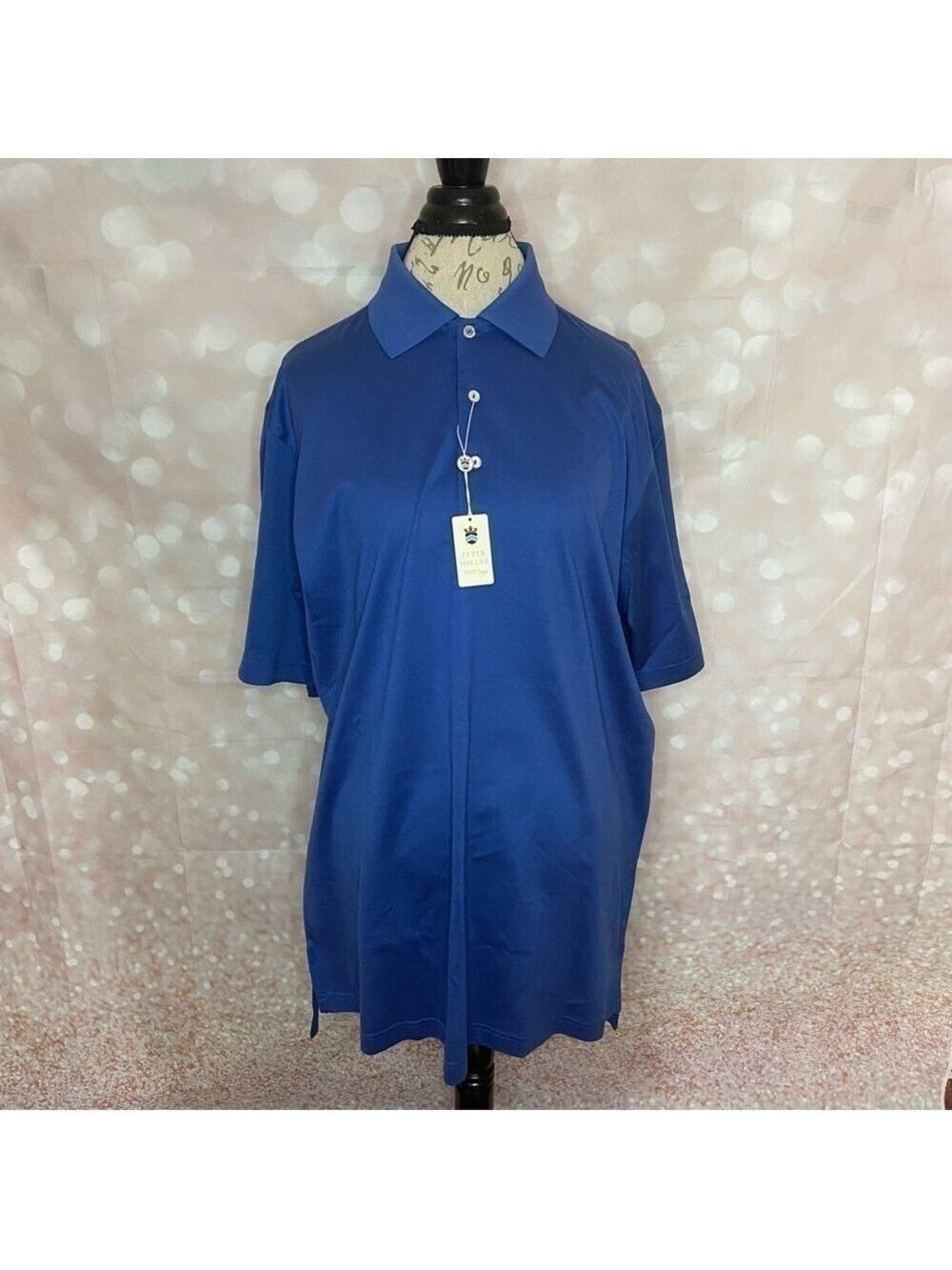 Peter Millar Cotton Polo Shirt Large Yukon Blue
